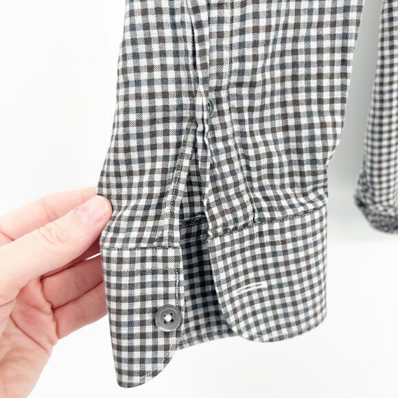 Ermenegildo Zegna Mens Casual Work Gingham Check‎ Long Sleeve Button Up Shirt M - Picture 3 of 7